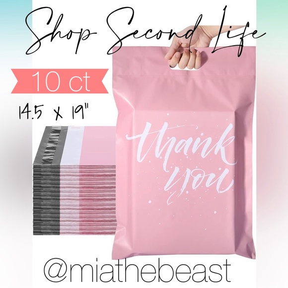 2/$25๐ฆ 10 LARGE pink poly mailers 14.5 x 19 + 10 FREE stickers - Picture 1 of 2